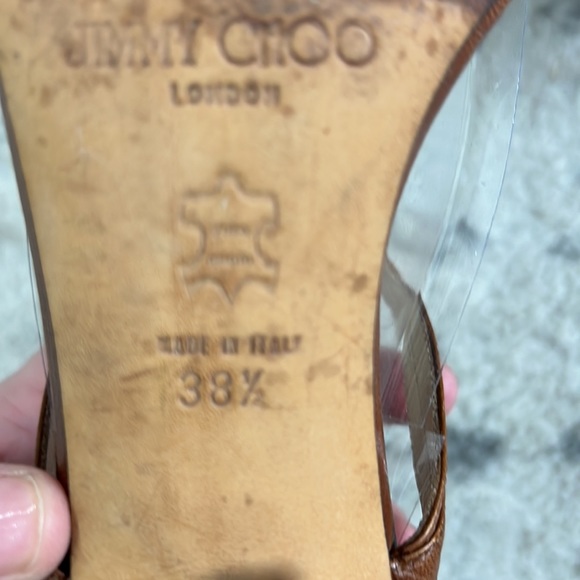 Jimmy Choo Brown Strappy‎ Sandal heel Jimmy Choo London made Italy leather 38.5 - Picture 5 of 10